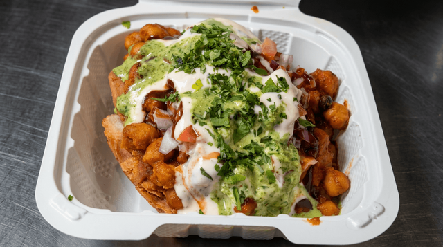 Veg Samosa Chaat.